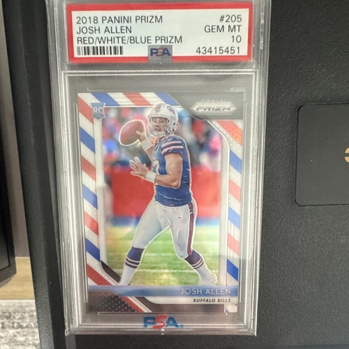 Panini 2018 Prizm Josh Allen Rookie #205 Red White Blue Prizm PSA 10 Bills