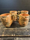 ROSEVILLE MID CENTURY MODERN BUSHBERRY RUSSET MUG # 1 -3 1/2 MINT CONDITION (4)