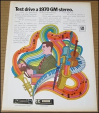 1969 Test Drive a 1970 GM Delco Stereo Print Ad Advertisement General Motors VTG