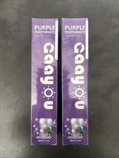2 Pack Caayou Purple Toothpaste Teeth Whitening Removes Stains Grape Mint 2.1 oz