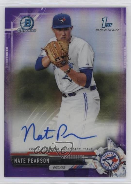 2017 Bowman Draft Chrome Pick Purple Refractor 109/250 Nate Pearson Auto 13iq