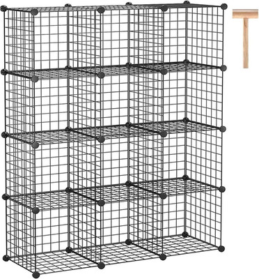 Wire Cube Storage, 12-Cube Storage Organizer Metal, C Grids Storage Bins Shelvin