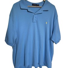 Polo Ralph Lauren Men's Big  Tall 2XB Short Sleeve Polo Shirt Blue Cotton