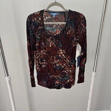 Simply Vera Vera Wang Multicolor Abstract Top Size Small NWT