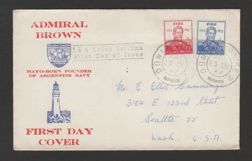 Ireland 1957 lot of 2 FDC Wm. Brown / Criomtain