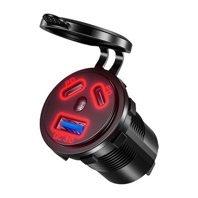 High Power Dual USB C Steckdose 12V/24V PD USB Einbau Buchse KFZ Ladegeräte
