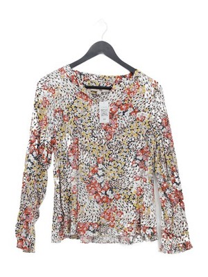 Loft Damen Top S Multi Floral 100% Viskose Langarm Rundhals Basic