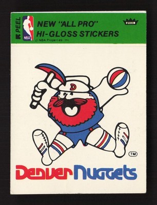 Denver Nuggets Logo 1978-79 Fleer NBA Team Stickers #NNO Green strip JS1
