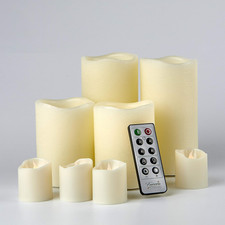 Ivory LED Candles, 8-Pack Set with Remote Timer Includes 4 Pillars and 4 Vot