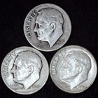 ((LOT OF 3)) 1946D / 1946D / 1964D Roosevelt Dimes (90% Silver)  *COINS* 0710-02 — photo 1