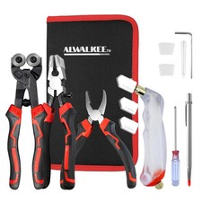 13-Piece Glass Cutting Tool Kit, Oil Feed Cutter with Running Pliers Tile Nipp