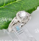 1.25ct 18k White Gold Ladies Lab created Diamond Ring Engagement Baguete Wedding — photo 1