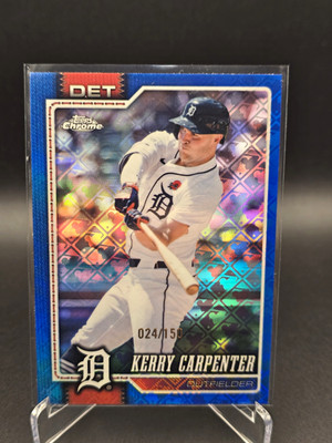 2026 Topps Chrome Logofractor Kerry Carpenter Tigers #299 Blue Refractor /150