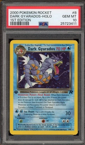 Pokemon Dark Gyarados Team Rocket 1st Edition Holo Rare #8 PSA 10 Gem Mint