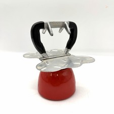 Vintage Kaffeekanne 4 Tassen Aus Gussaluminium Rot Made in Italy