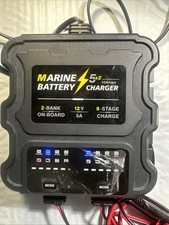 Marine Battery Charger 2-bank 5x2 12v 5a 10amps 9-stage Charge Open Box No Box