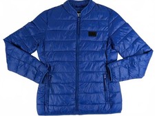 Karl Lagerfeld Paris Blue Lightweight Puffer Jacket Designer Coat Size 12