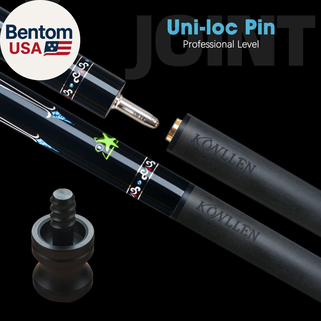 Carbon Fiber Pool Cue Shaft for 3/8X8 & Uniloc Joints | Low Deflection Shaft for