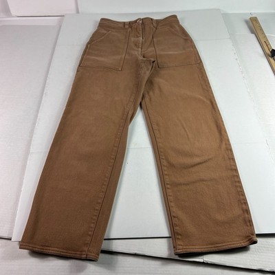 Wilfred Free Jean Women 27x27* Ryley High Rise Straight Brown Utility Pant Tag 6
