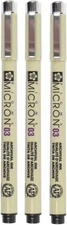 Pigma Sakura Micron - Pigment Fineliners 0.3Mm Black [Pack Of 3]