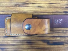 Leather Pocket Knife Case Sheath Handmade Trapper Size (Sheath Only) Right Side