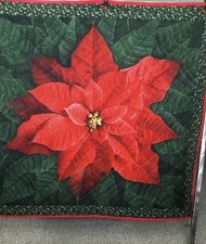 Poinsettia Quilt, Christmas Quilt ,