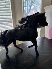 Vintage All Black Horse Toy Stallion Wild Western