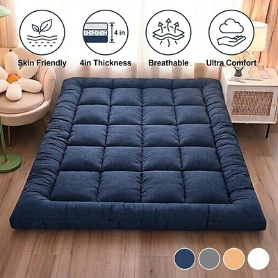 #ad Japanese Floor Mattress Foldable Futon Mattress Sleeping Tatami Mat Camping Pad $69.98
