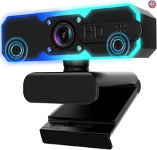 NBPOWER 1080P 60FPS Streaming Camera Webcam with Microphone and Fill RGB