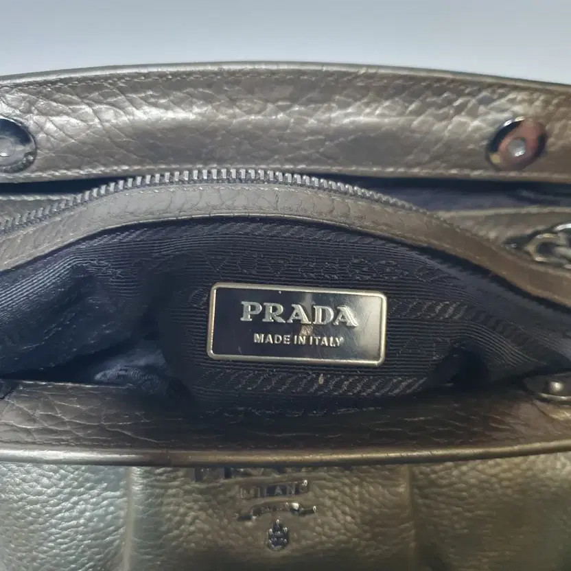 Prada Leather Small Tote Bag - Genuine, Gold Accent thumbnail 9
