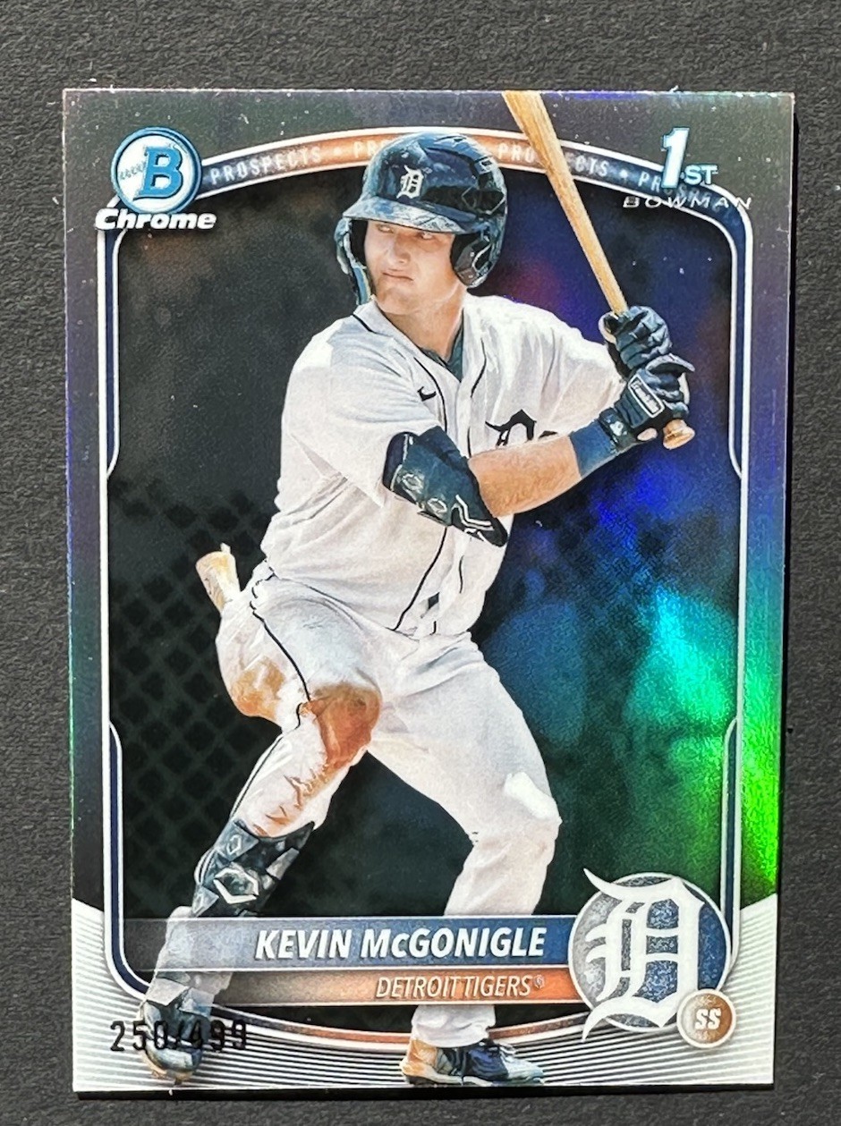 2025 Bowman Chrome Kevin McGonigle 1st Bowman Refractor BCP-79 Tigers #/499