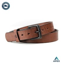 Heavy Duty Men's Leather Belt 1.5 Inch Full Grain USA Made EDC Work Belt Brown