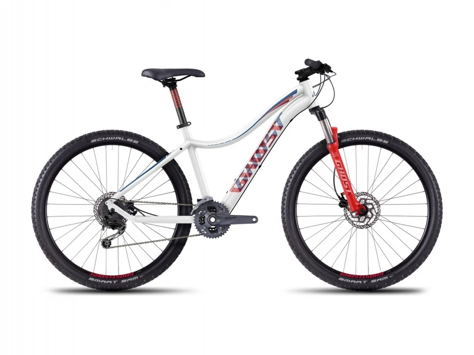 Ghost Lanao 4 27.5" Mountainbike / Aluminium S / 38 cm Weiß/Rot/DunkelRot/Blau