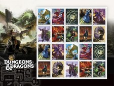 USPS Postage Stamps Sheet of 20 - Dungeons And Dragons - First Class Letter
