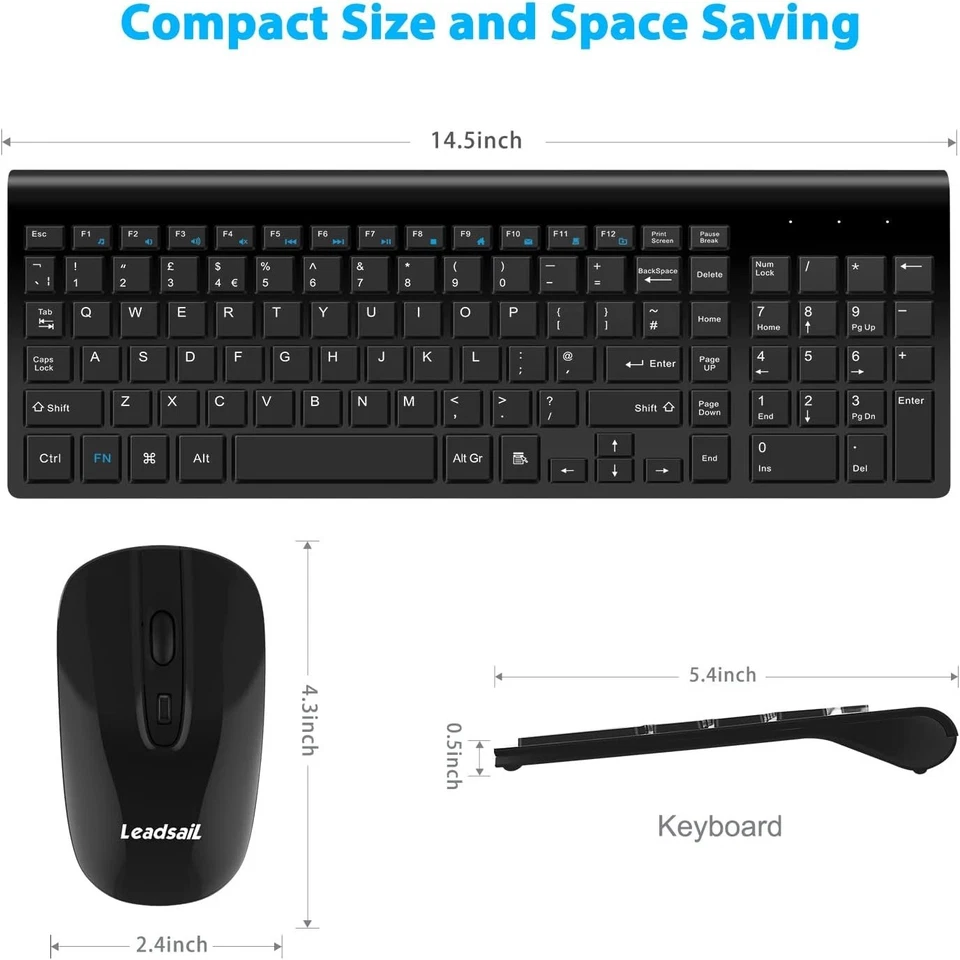 Leadsail Wireless Keyboard and Mouse Set - BNIB - Image 2 of 3