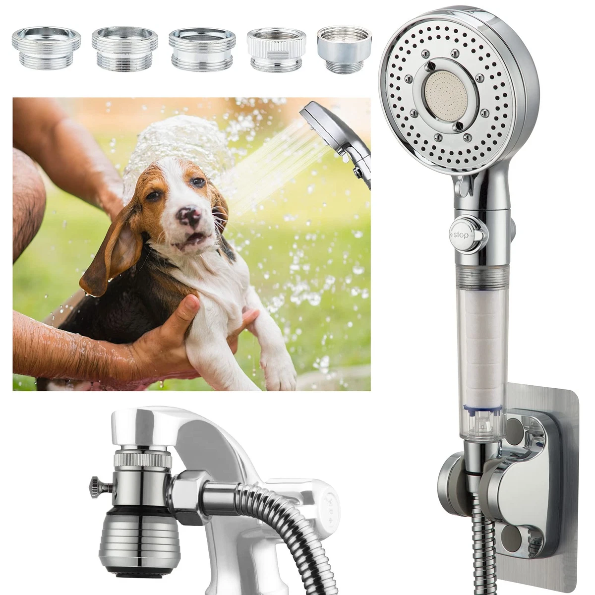 Dog-Shower-Head Faucet Sprayer-Attachment Bathtub-Sink - Filter Handheld with