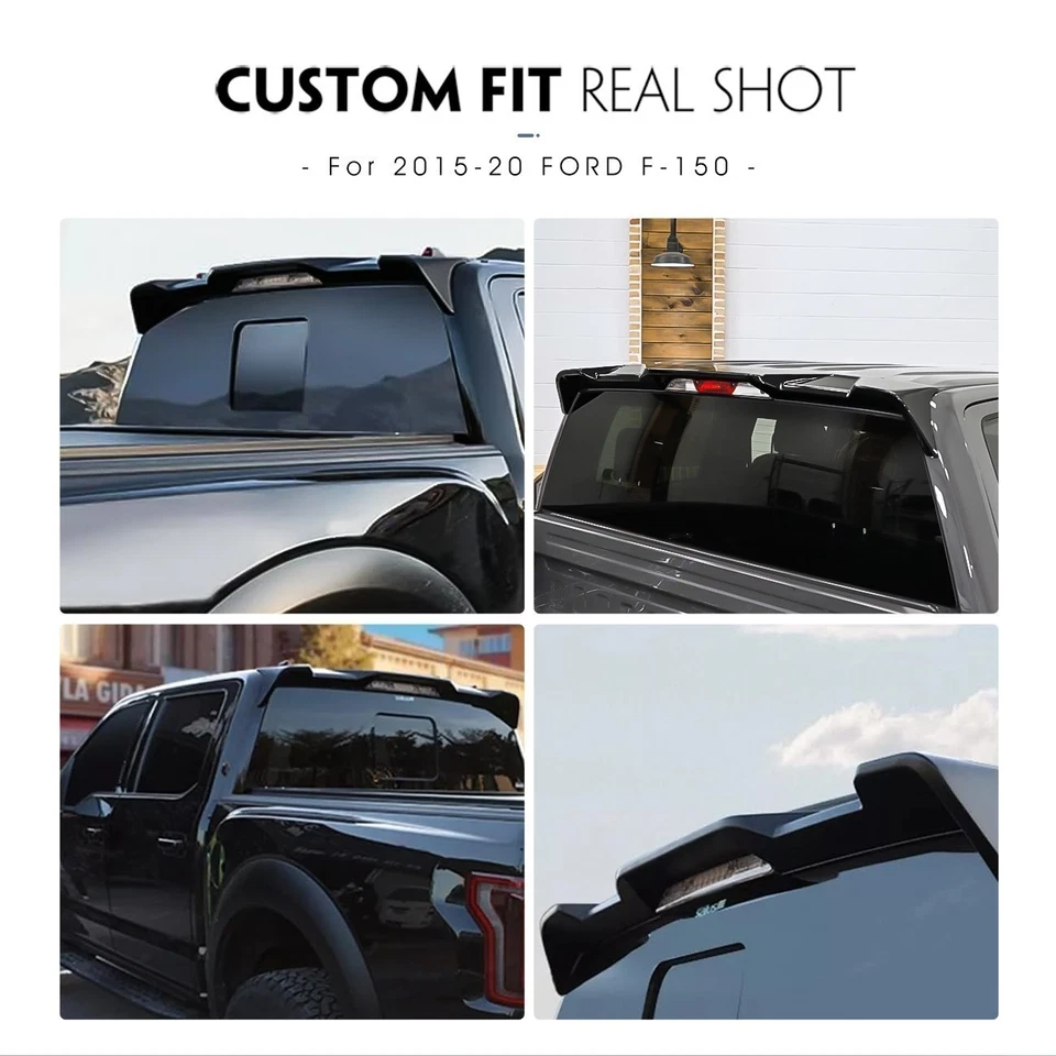 Alerón de techo trasero negro brillante para Ford F-150 alerón de techo completo Foto 3 de 4