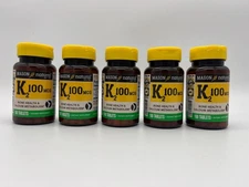 5x MASON NATURAL K2 100 MCG TABLETS 100ct EACH EXP 11/27 NEW & SEALED! MR 163