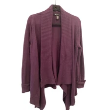 INC Womens Open Sweater Size Large L Angora Rabbit Hair Silk Purple Whimsigoth