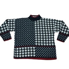    VTG United States Sweaters Houndstooth Knit Sweater - Women  s M -Made in USA  