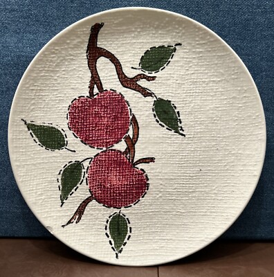 Southern Potteries Blue Ridge Apple Stitched Outline 9 1/2” Plate | eBay