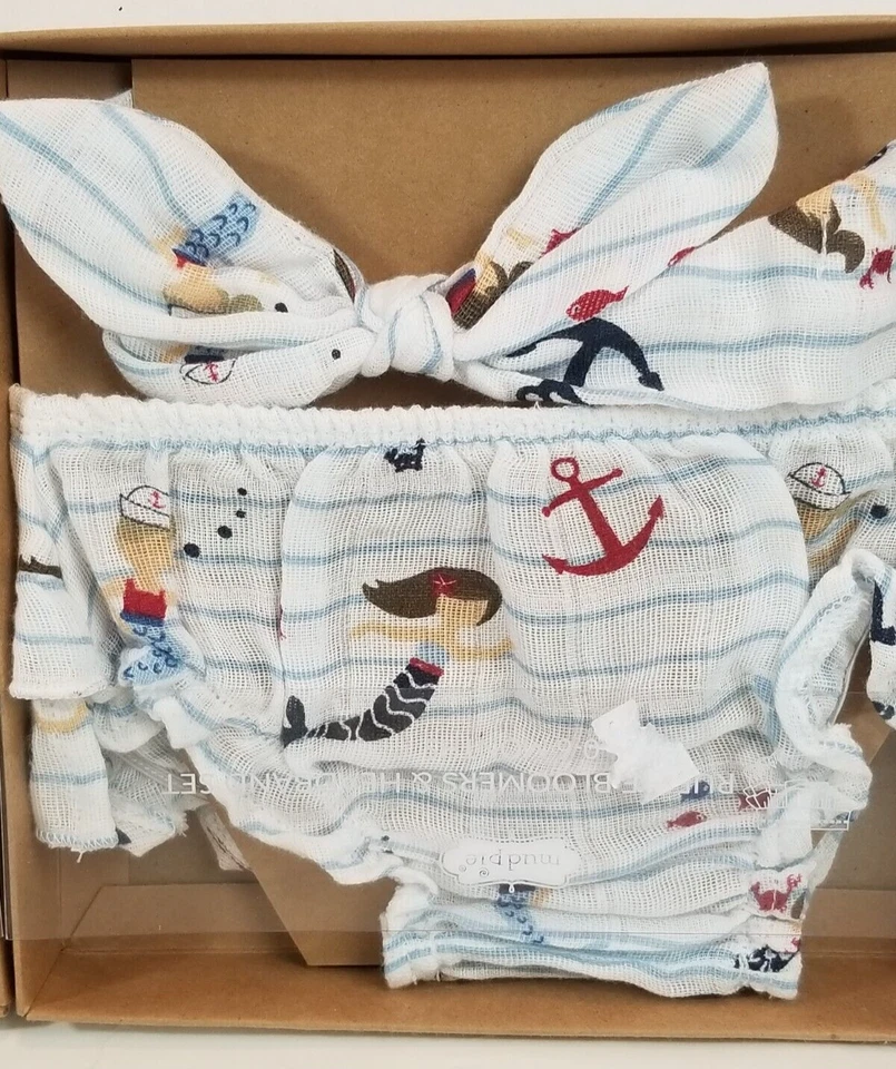 Mud Pie Ruffle 开花器和发带 2 件套 0-6 个月 — 第 2/4 张图片