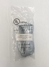 NEW 14ft Silver Telephone Line Cord Cable Wire 4C RJ11 DSL Fax Phone to Wall