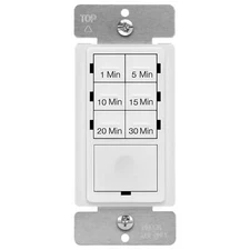 Countdown Timer Switch for Bathroom Fans and Lights 1-30 Min Neutral Wire Req...