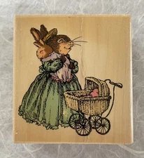 Holly Pond Hill Mother Baby Carriage Uptown Rubber Stamp