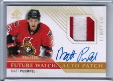 15/16 SP AUTHENTIC MATT PUEMPEL FUTURE WATCH RC AUTO PATCH /100 OTTAWA SENATORS