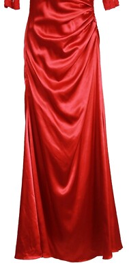 Ever Pretty Women's Elegant Lace Ruched Slim Long Dress Gown, Red  Vermillion, S | eBay