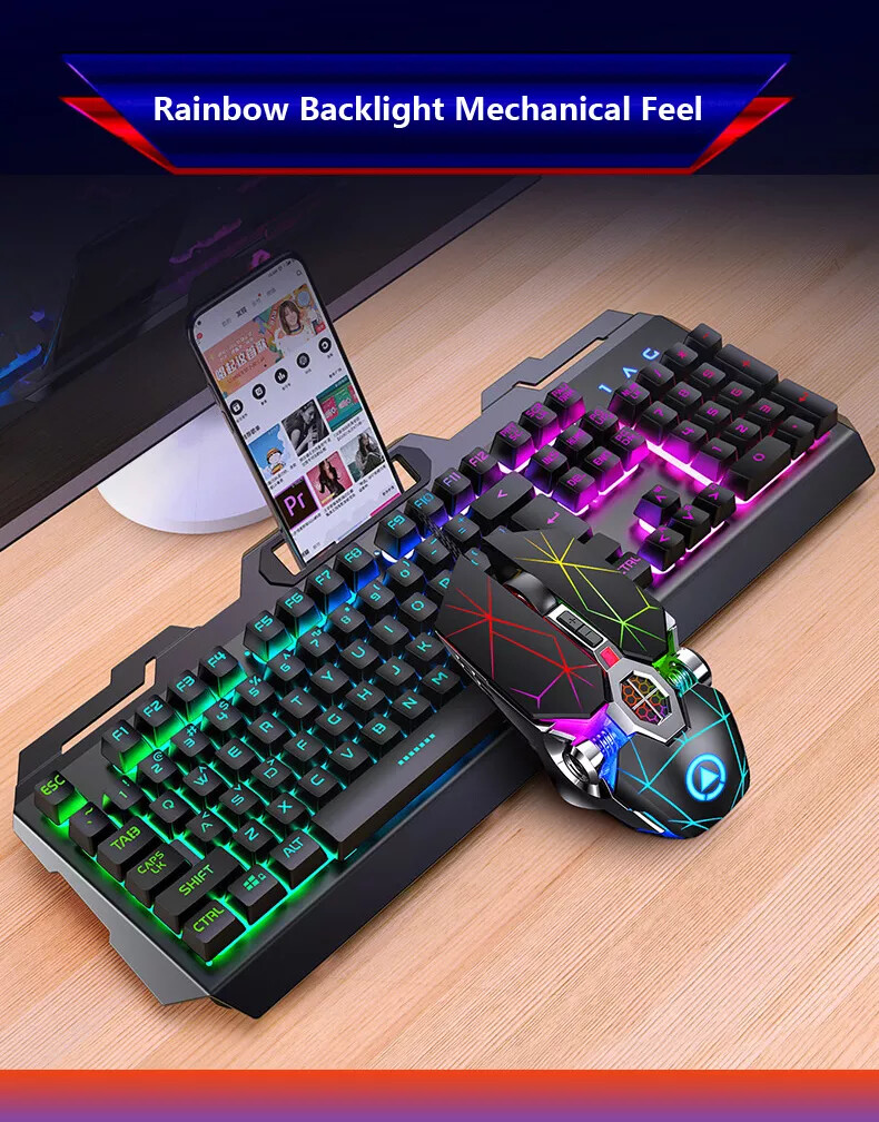 RGB Backlit Mechanical Gaming Keyboard and Mouse Combo-image