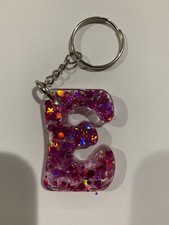 Letter E Key Chain Pendant Resin New