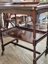 antik  englischer Konsolentisch auf Rollen mit Spieltisch Platte zum Aufklappen